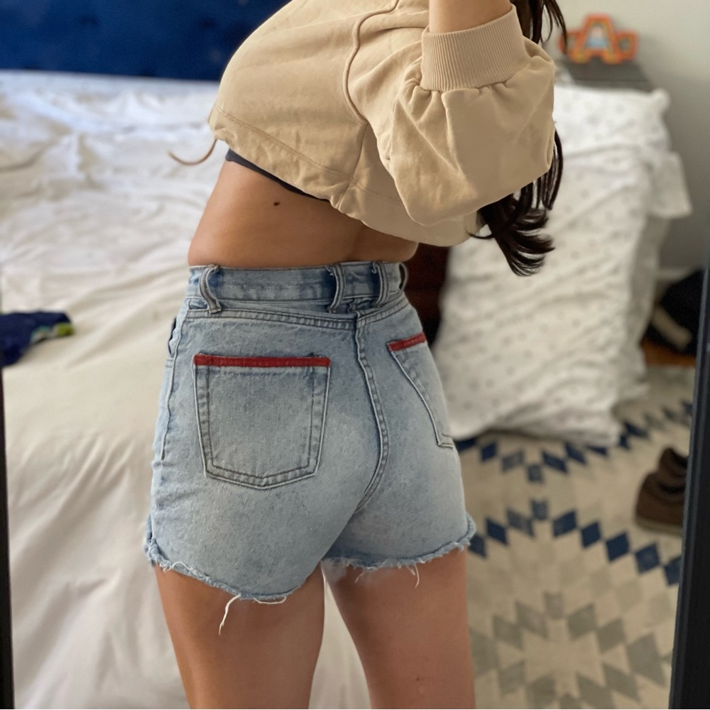 J Gault Light Wash Denim Shorts